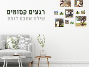 תליה על הקיר מעץ 30X30 ס"מ, ברוחב 1.7 ס"מ